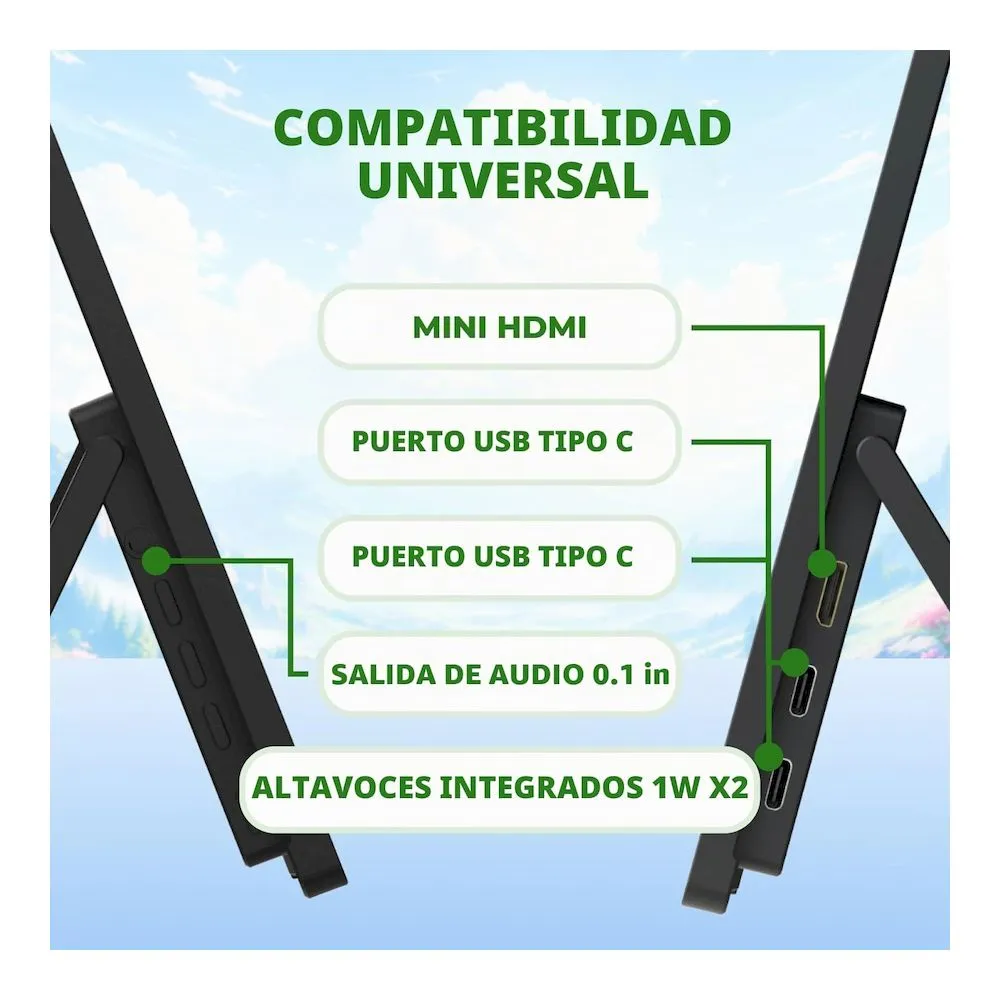 Monitor Portatil AOC 16T30 15.6 FHD IPS USB-C Ultra Delgado CON SOPORTE - Vista 4